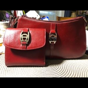 Beautiful Red Etienne Aigner purse and wallet